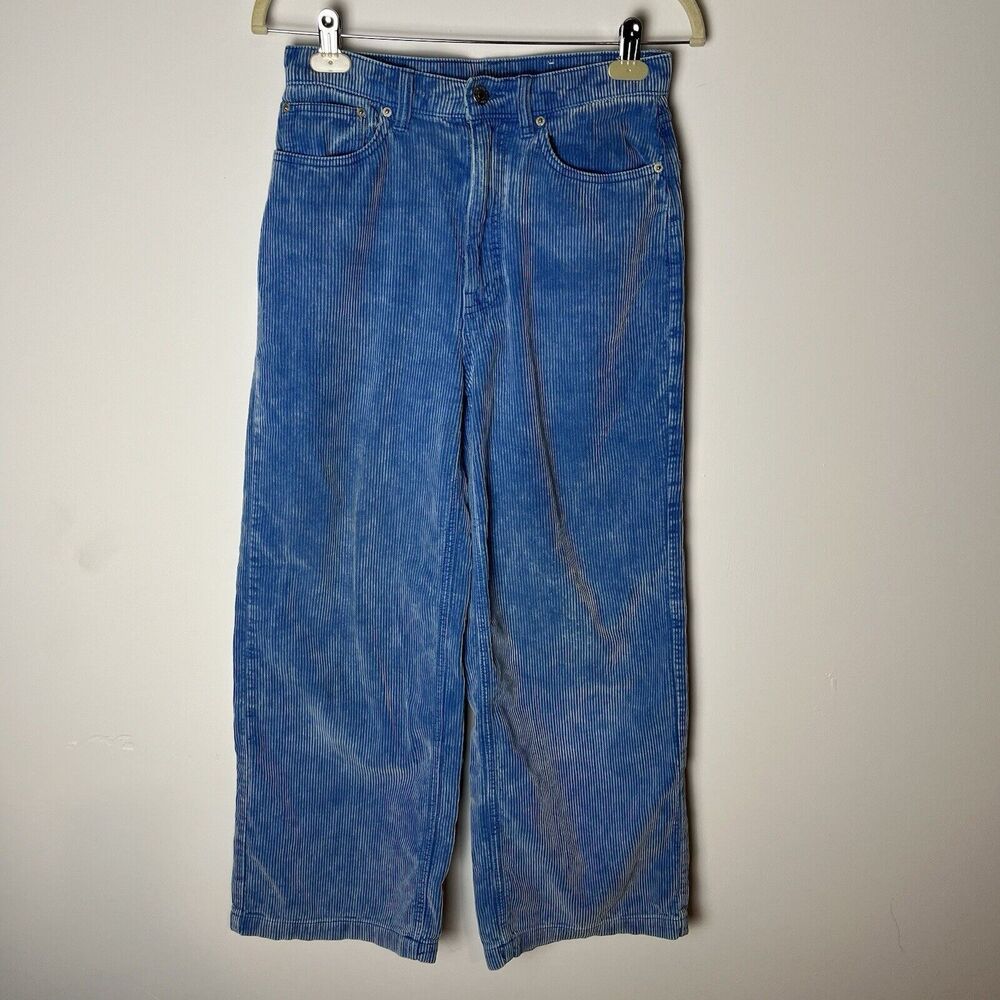 Urban Outfitters BDG High and Wide Blue Corduroy Pants 28